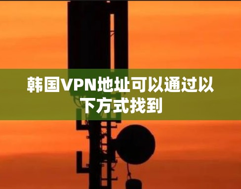 韩国VPN地址可以通过以下方式找到